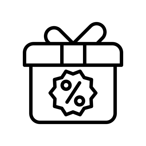 Gift package percentage marketing icon