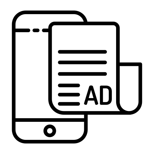 Newspaper ads news report electronics icon