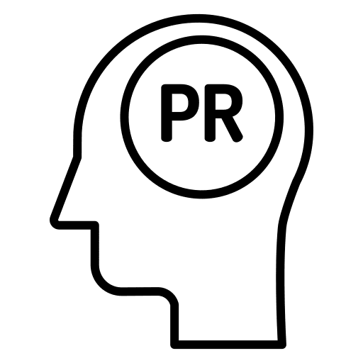 Public relation pr relations head icon