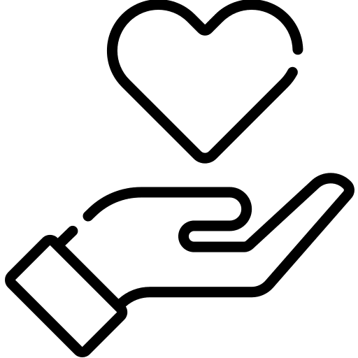 Goodwill personal care healthcare and medical hand heart icon