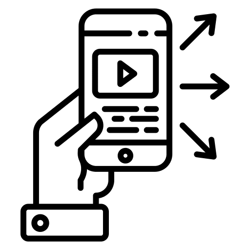 Share video advertisement smartphone icon