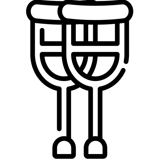 Crutch crutches injury tools and utensils icon