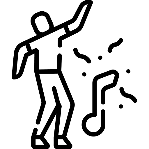 Dance dance music and multimedia music icon