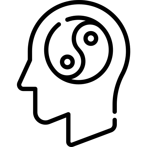 Head thinking head user icon