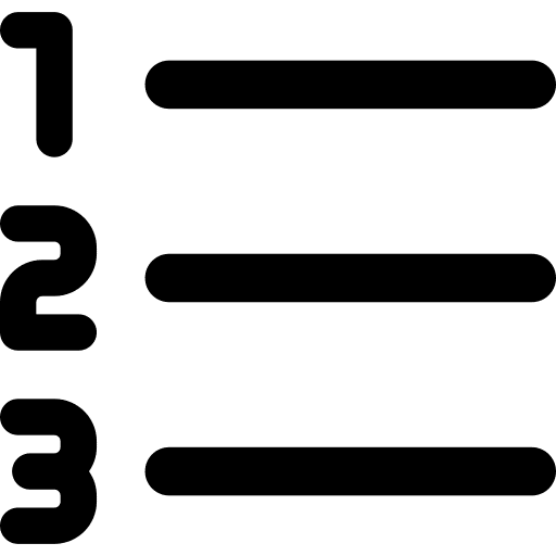 Number numbered lines interface icon