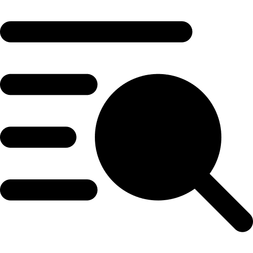 Search magnifying glass text search icon