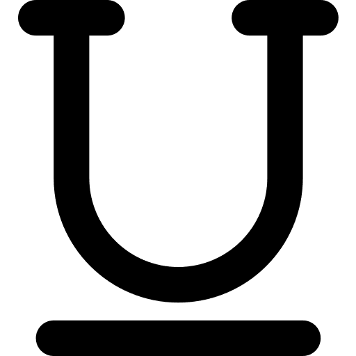 Underline underline underlining text format icon