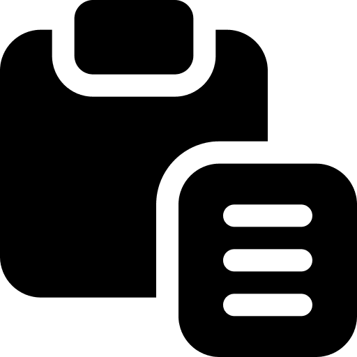 Clipboard notebook text lines interface icon