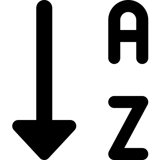 Sort interface letter sort ascending icon
