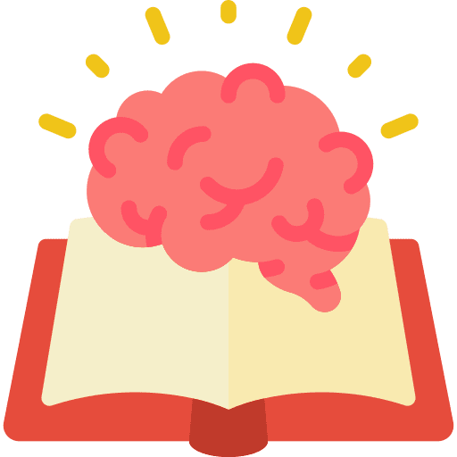 Book brain thinking knowledge icon