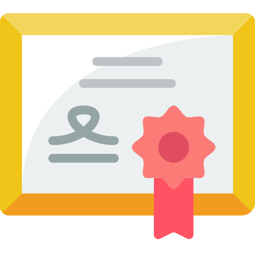 Certificate education certification award icon