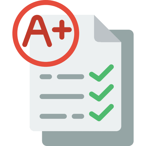Test criteria testing education icon