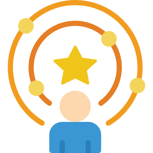 Thinking learning innovative star icon Thinking learning innovative star icon