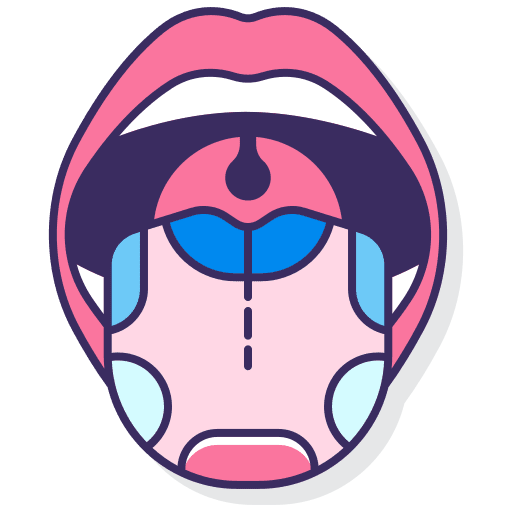 Mouth tongue buds healthcare and medical icon