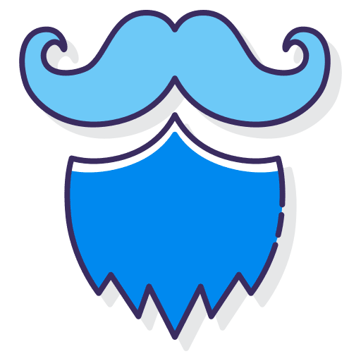 Mustache with beard fashion beauty face icon