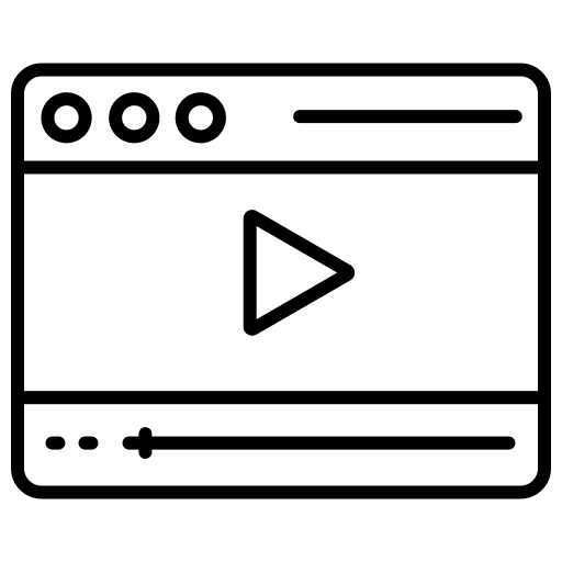 Web online learning video player browser icon