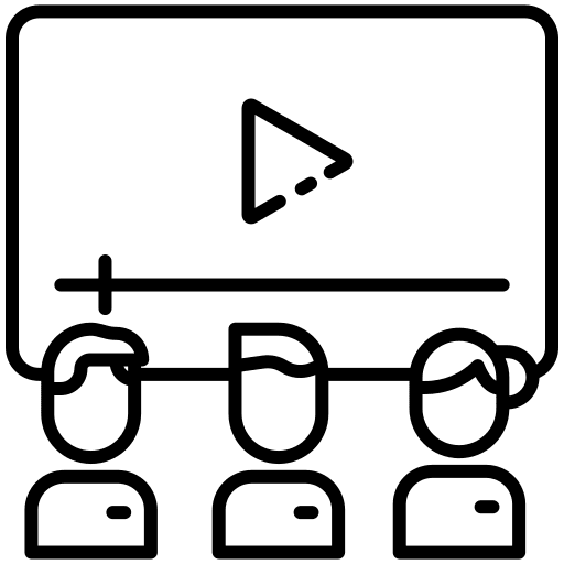 Webinar electronics play students icon