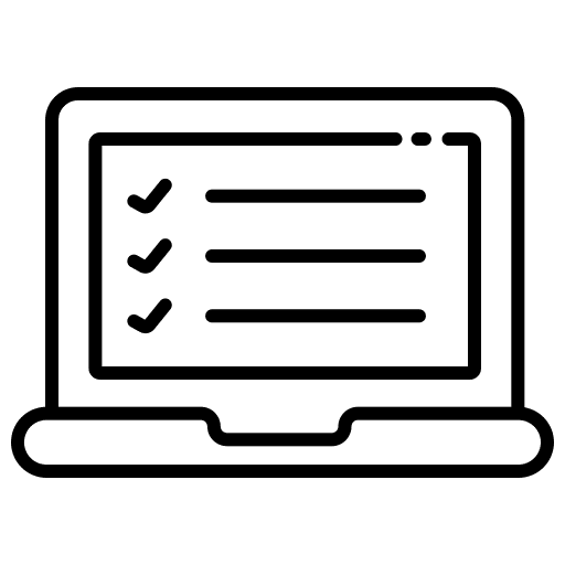 Laptop check mark checklist education icon Laptop check mark checklist education icon