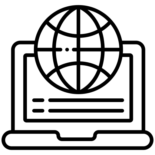 Laptop graduate maps and location network icon Laptop graduate maps and location network icon