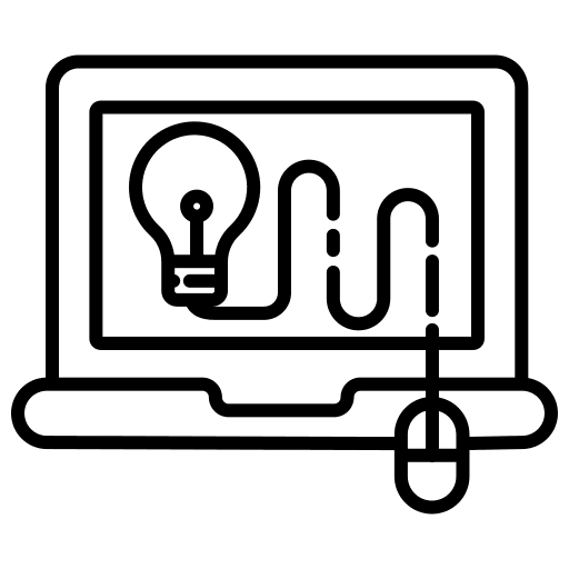 Laptop lightbulb illumination laptop icon Laptop lightbulb illumination laptop icon