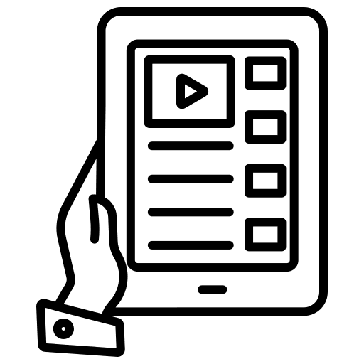 Tablet education tablet video tutorial icon Tablet education tablet video tutorial icon