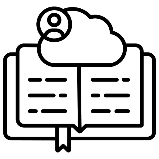 Book education cloud computing digital library icon Book education cloud computing digital library icon