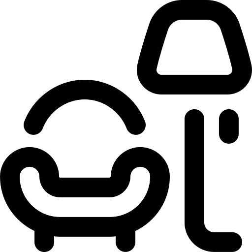 Armchair furniture and household furniture comfort icon