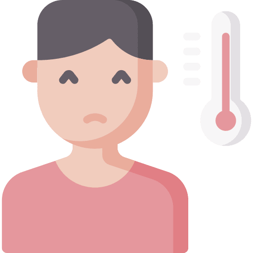 Fever coronavirus sick person flu icon Fever coronavirus sick person flu icon