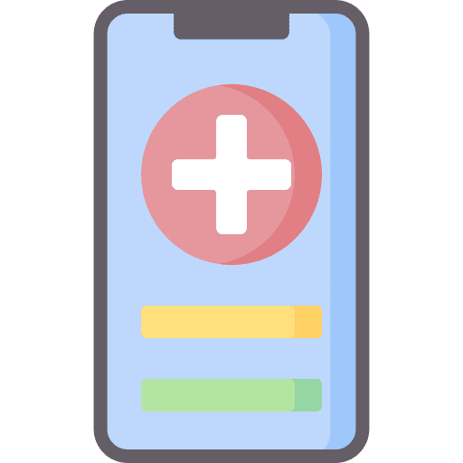 Medical app smartphone location touch screen icon Medical app smartphone location touch screen icon