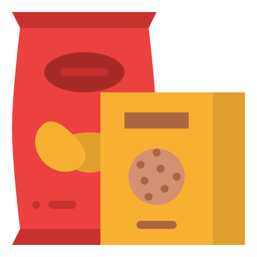 Snacks food and restaurant snack supermarket icon