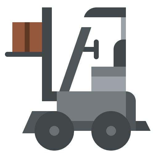 Forklift parcel logistics shipping and delivery icon