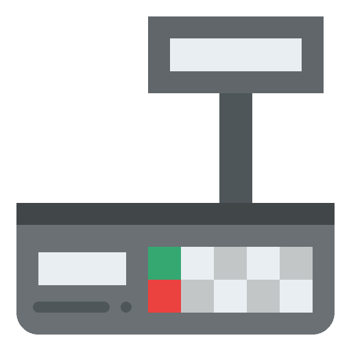 Scale commerce and shopping shopping store machine icon