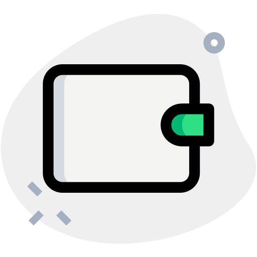 Billfold notes holder wallet icon