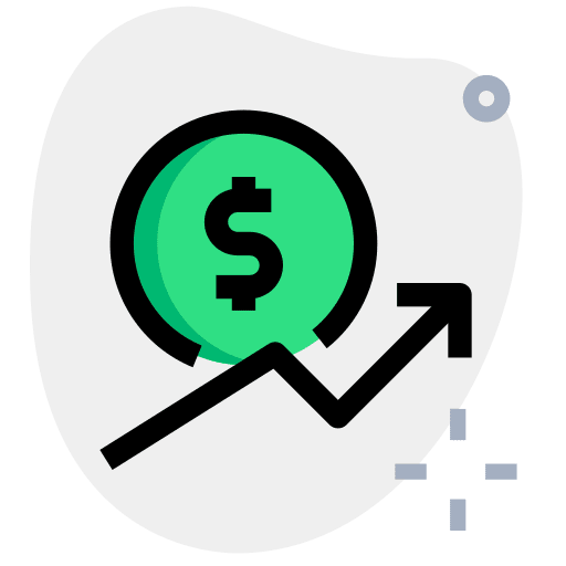 Growth income business and finance growth icon