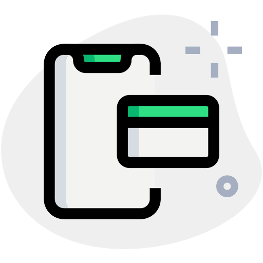 Smartphone money bank card icon