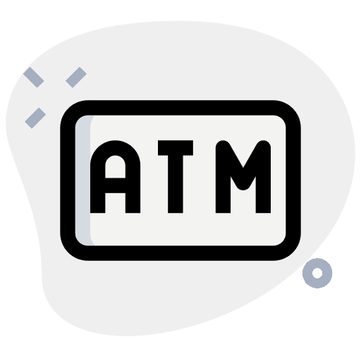 Atm machine atm machine withdraw business and finance icon