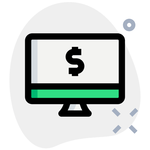 Desktop computer digital finance computing icon