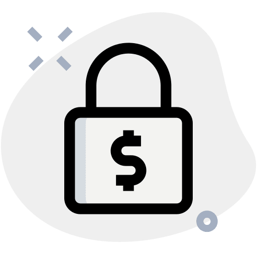 Lock lock coins business icon