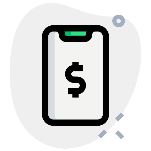 Smartphone money coins dollar icon
