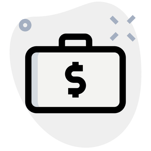 Suitcase dollar money business and finance icon