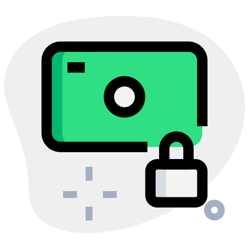 Locked cash business and finance money icon