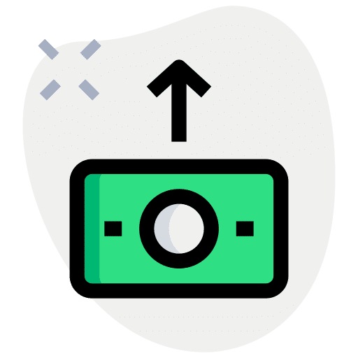 Up arrow commerce and shopping notes change icon