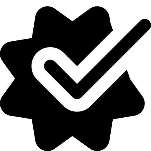 Label tick mark validation symbol icon