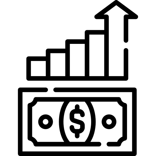 Money growth business and finance revenue income icon Money growth business and finance revenue income icon