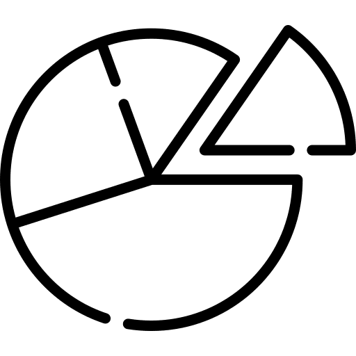 Pie chart usage graphic fraction icon