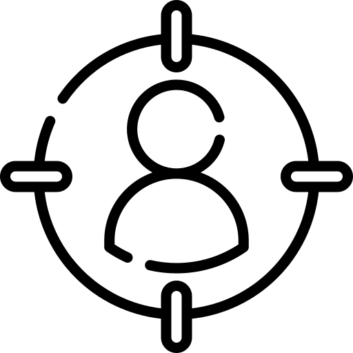 Target audience crosshair marketing customer icon Target audience crosshair marketing customer icon