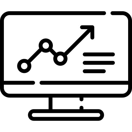 Graph computer growth statistics icon Graph computer growth statistics icon