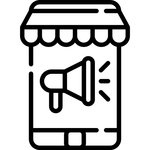 Mobile marketing phone ads online shop icon Mobile marketing phone ads online shop icon