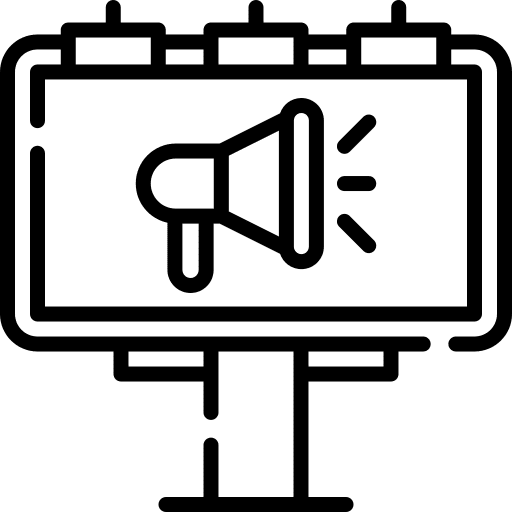 Billboard publicity megaphone marketing icon Billboard publicity megaphone marketing icon