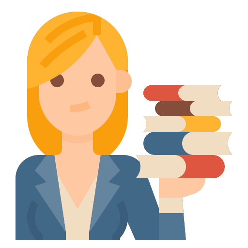 Librarian stack school books icon